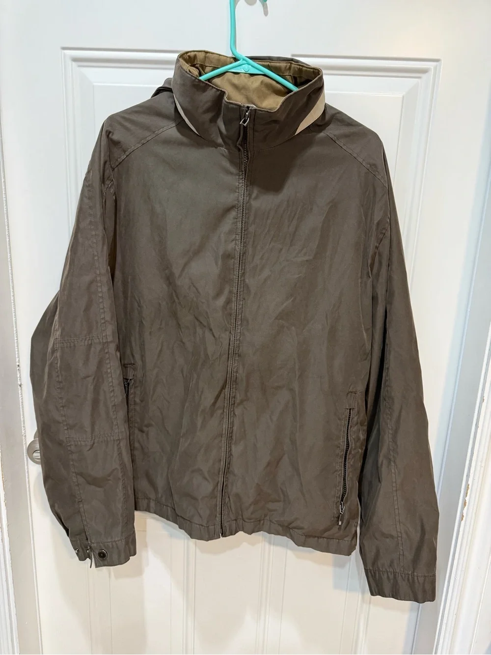 London Fog Men's brown Brown Zip-Front Raincoat with hood